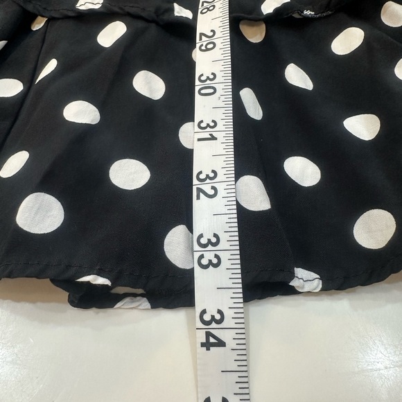 ZARA MINI Black Pullover V Neck Polka Dot Dress Batwing 2 Tier Skirt Size L NWT - Picture 13 of 13